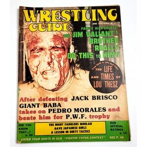 WRESTLING GUIDE - JUNE 1975 - JACK BRISCO / FABULOUS MOOLAH / MORALES / SHEIK‎